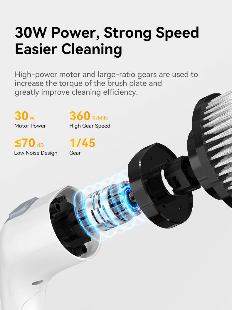 Cepillo Eléctrico Giratorio 7 en 1 Inalámbrico con Mango Extensible