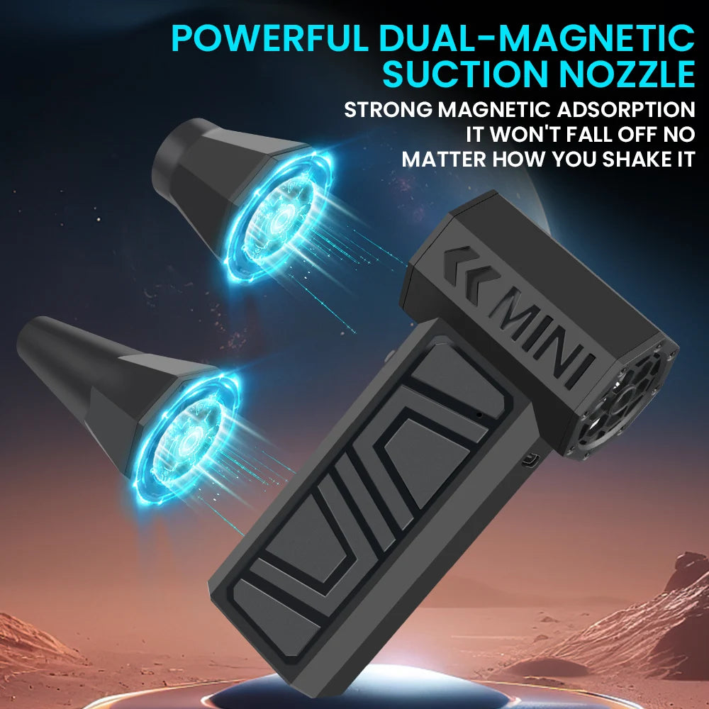 Soplador Turbo Inalámbrico 130000RPM — 4 Velocidades, Carga Tipo-C