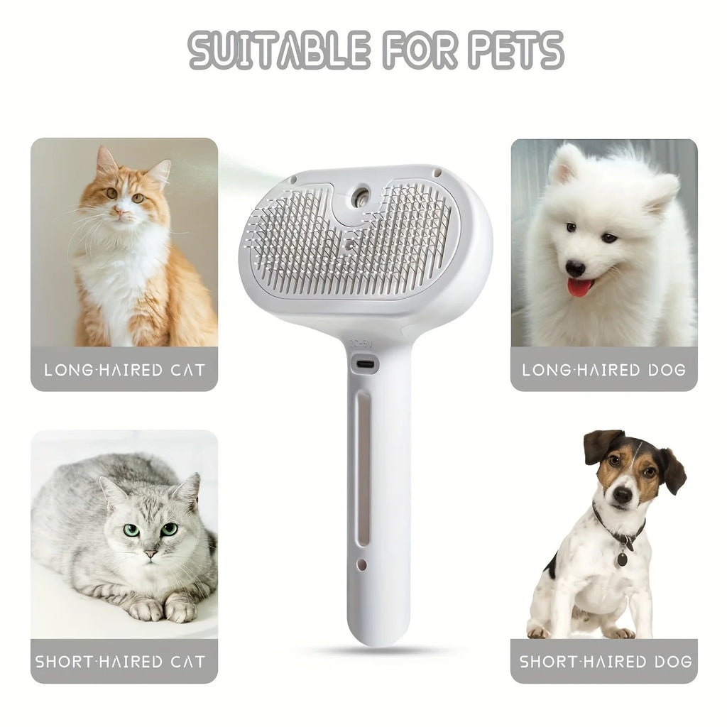 Cepillo Vaporizador para Mascotas con Nebulizador Integrado