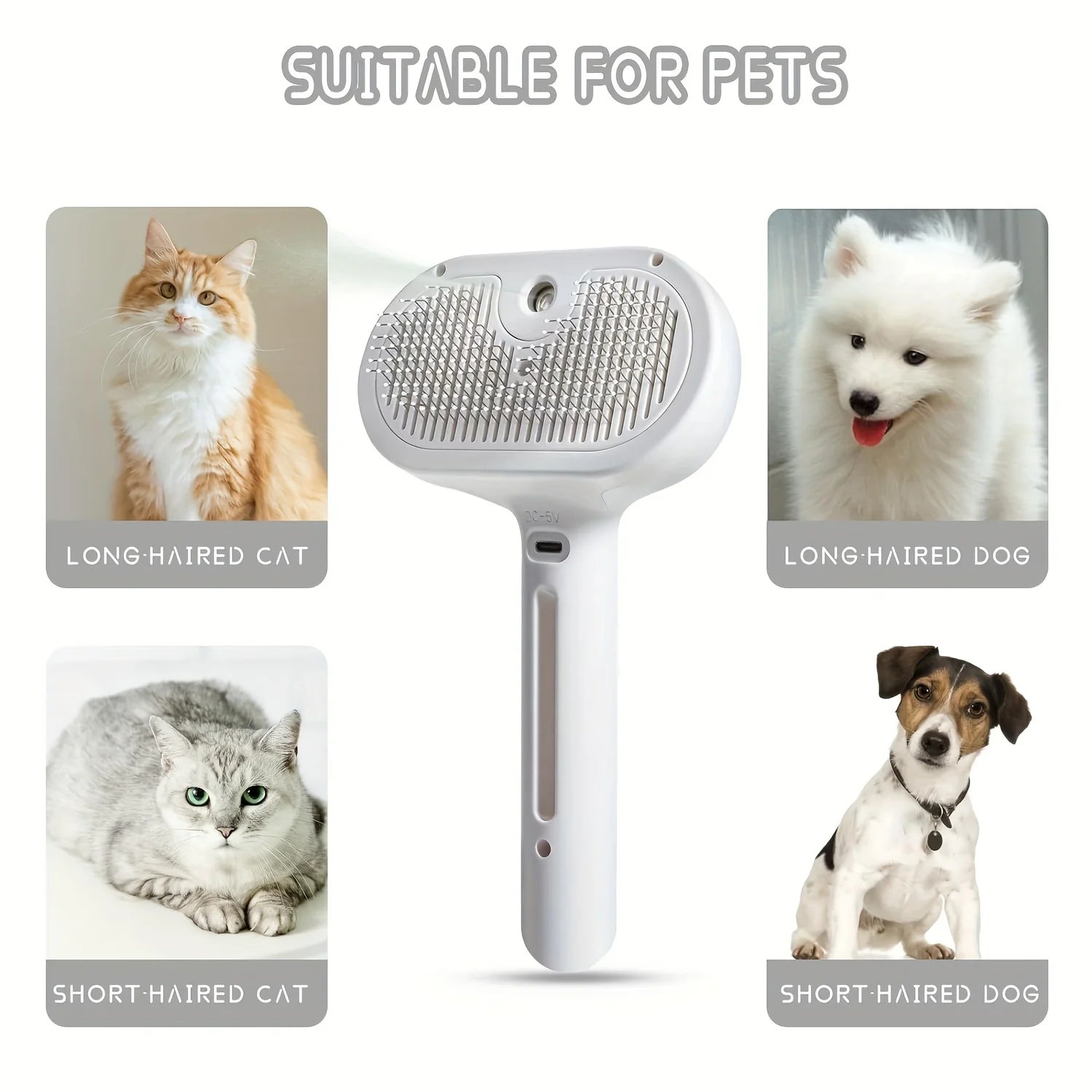 Cepillo Vaporizador para Mascotas con Nebulizador Integrado
